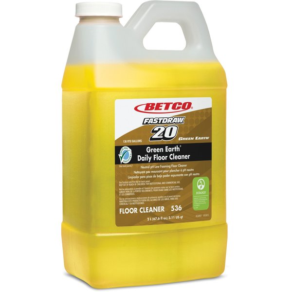 Green Earth Floor Cleaner, Foaming, 1/2 Gal (2 Liter), , Yellow, PK 4 BET5364700